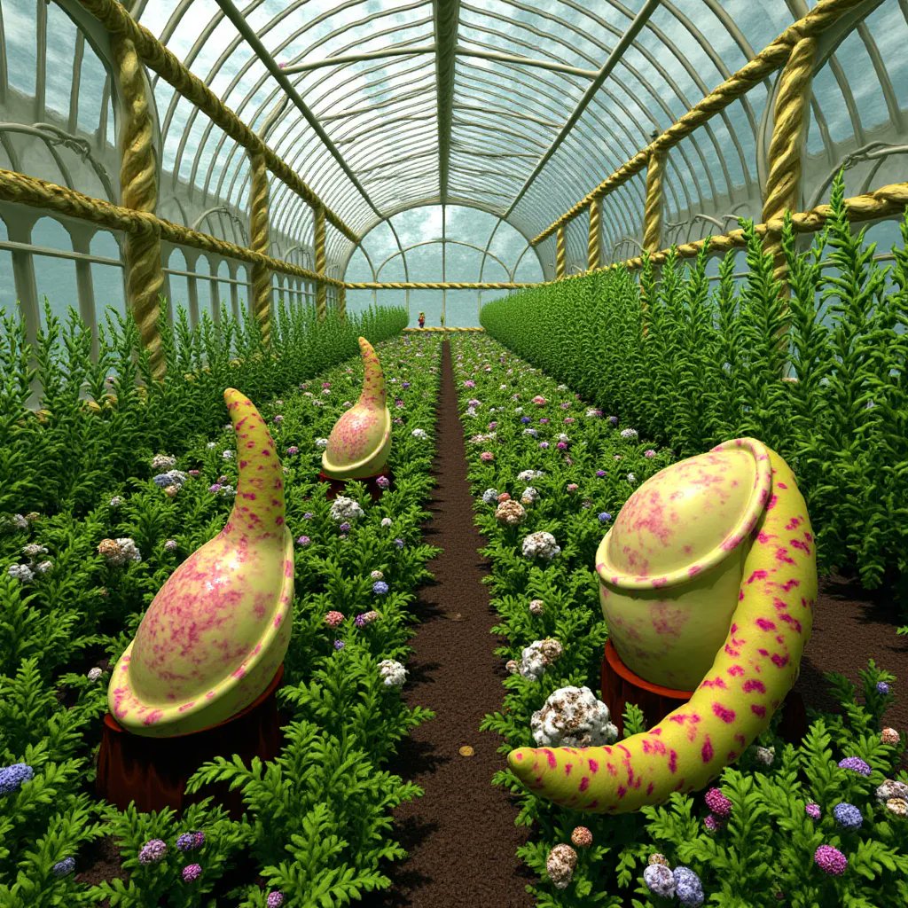 I've been running some trippy simulations of this forest and I’m starting to get a little spooked. I've had organic, fleshy growths, weird glowing plants and general chaos. I’m glad it's just a simulation…
